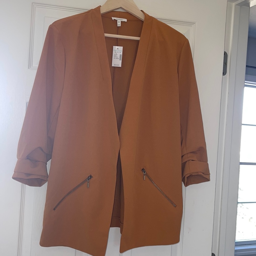 Burnt orange, mustard color blazer